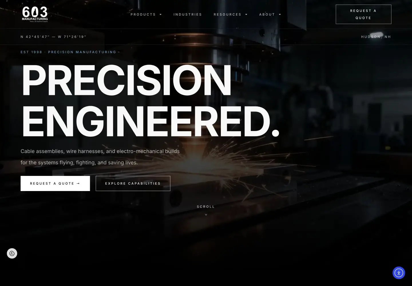 603 Manufacturing website by SERVKH